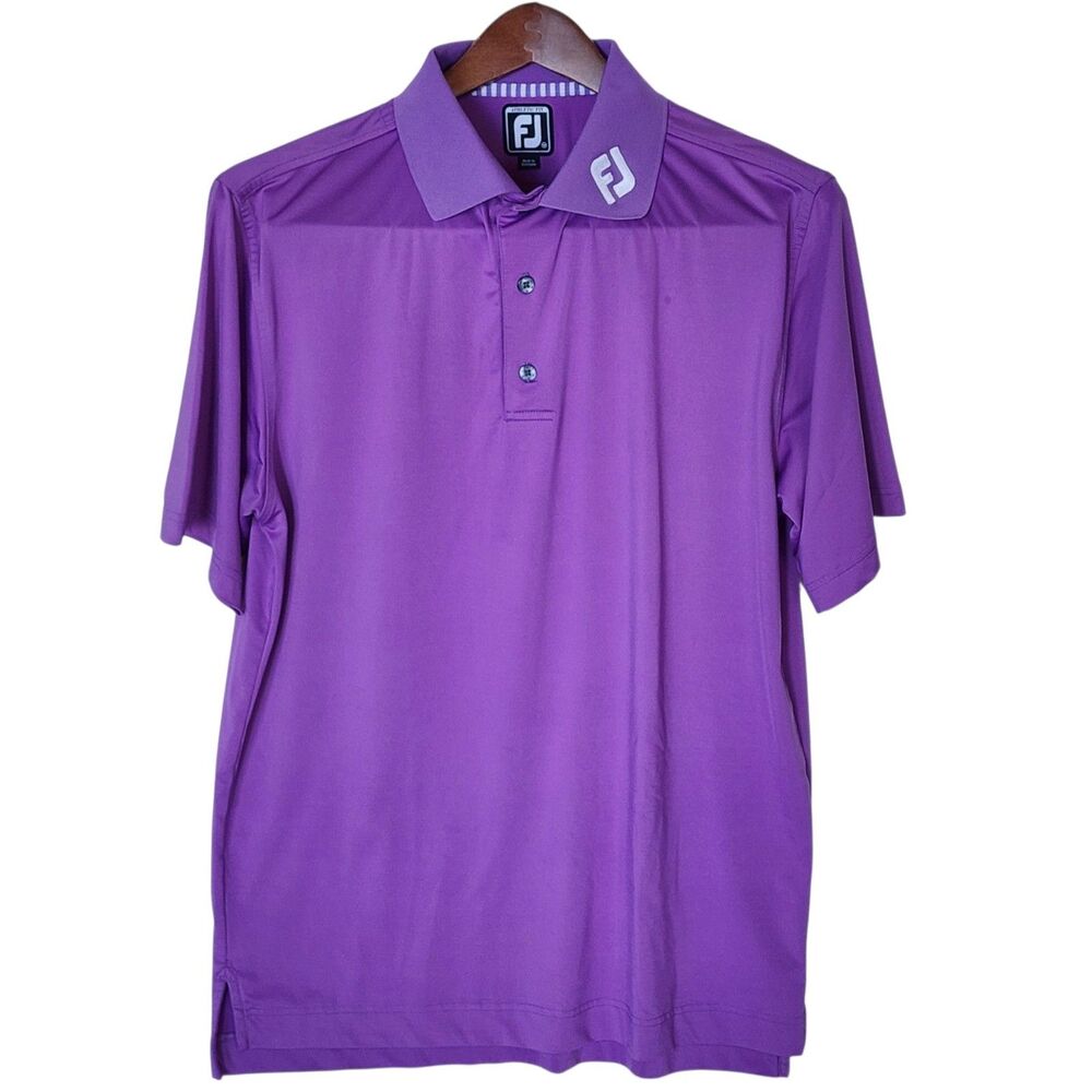 FootJoy FJ Mens Golf Polo Shirt Medium M Purple Athletic Fit Short Sleeve